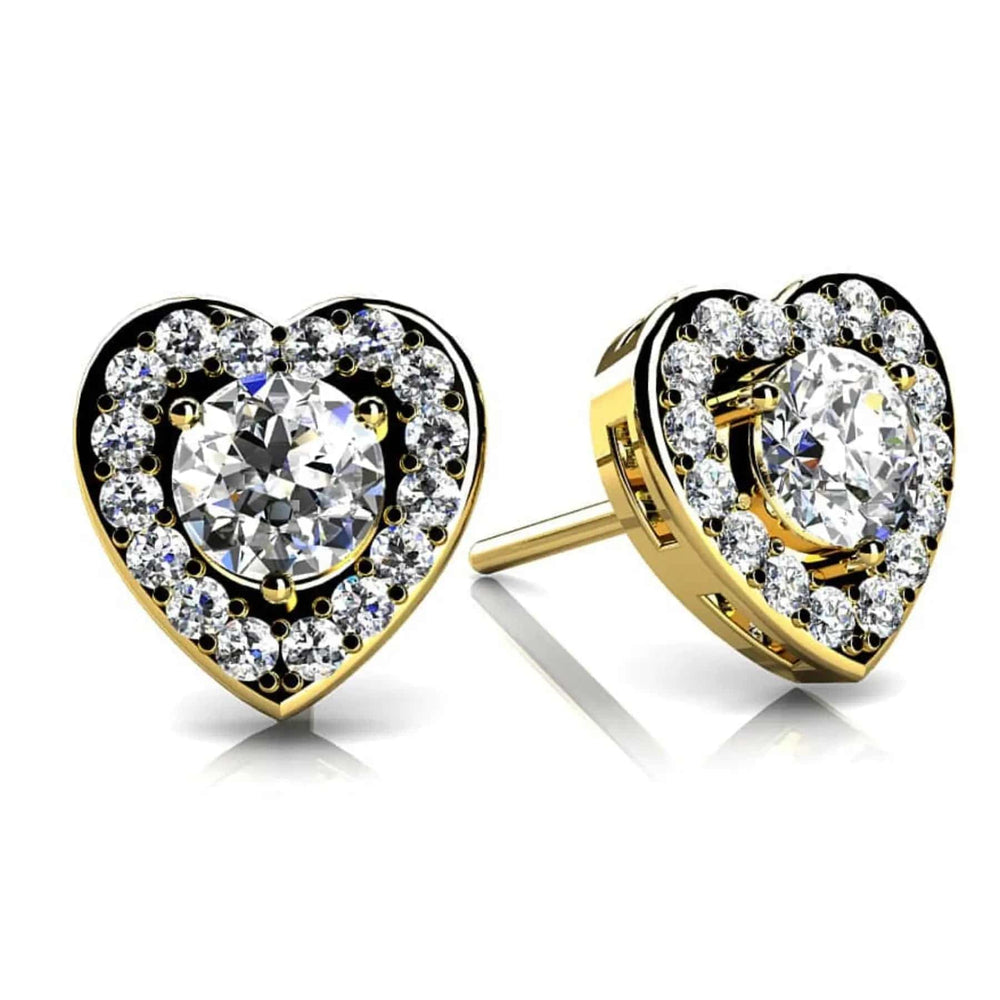 Heart Studs Lab Grown Diamond 0.54 ct - PUREFINEJEWELRY