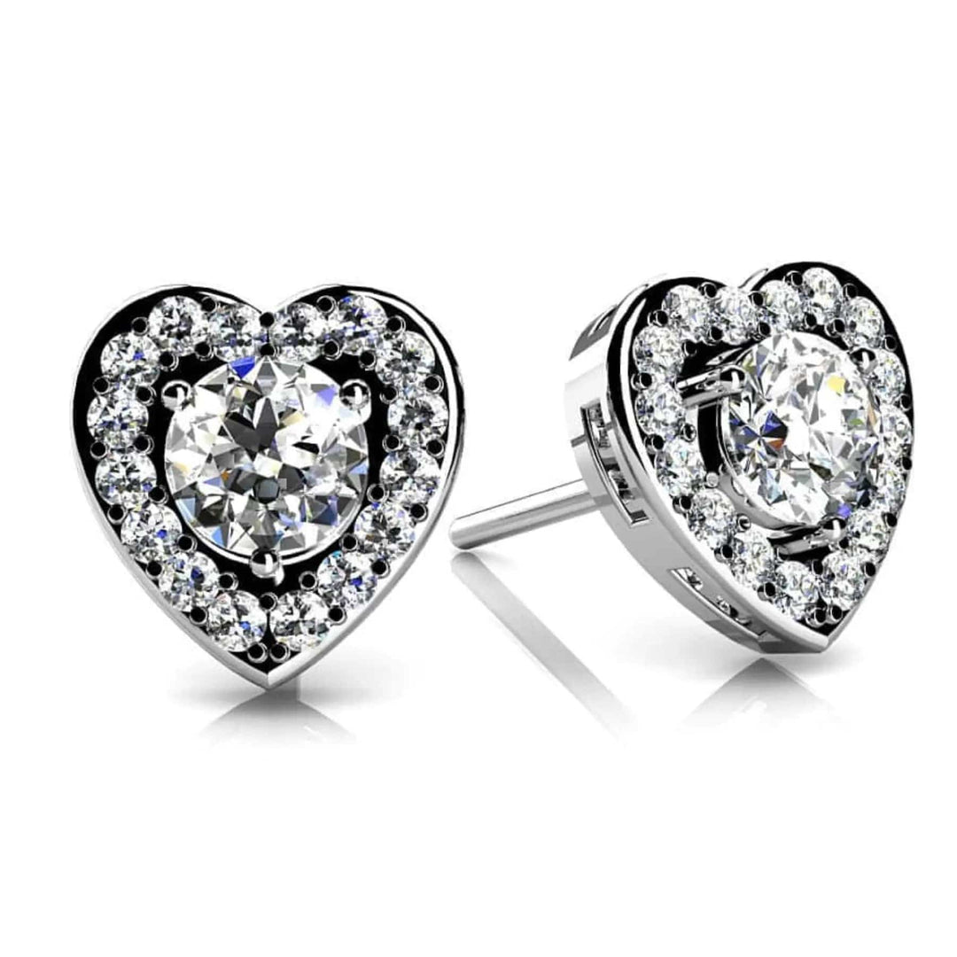 Heart Studs Lab Grown Diamond 0.54 ct - PUREFINEJEWELRY