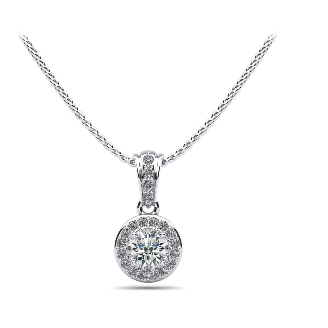 Heavenly Halo Drop Pendant 0.64 ctw - PUREFINEJEWELRY