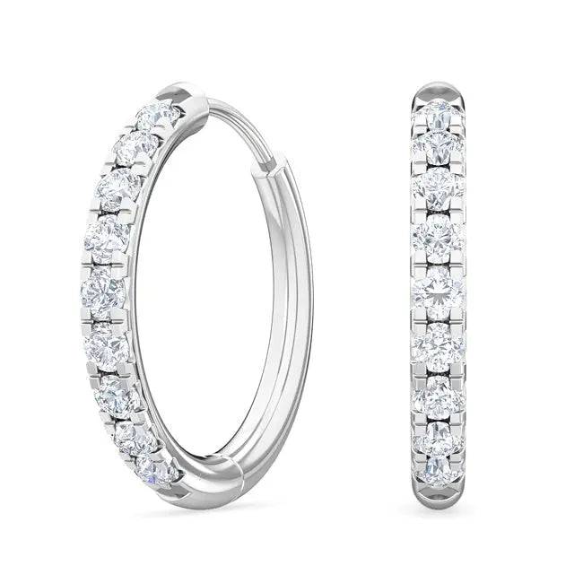 Hoops Earrings Lab Grown Diamond 0.50 ctw - PUREFINEJEWELRY