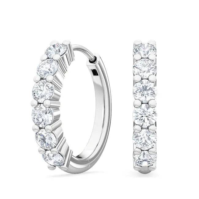 Hoops Earrings Lab Grown Diamond 0.50 ctw - PUREFINEJEWELRY