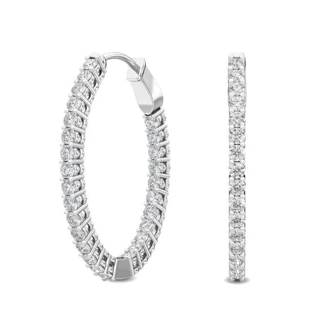 Hoops Earrings Lab Grown Diamond 2.00 ctw - PUREFINEJEWELRY