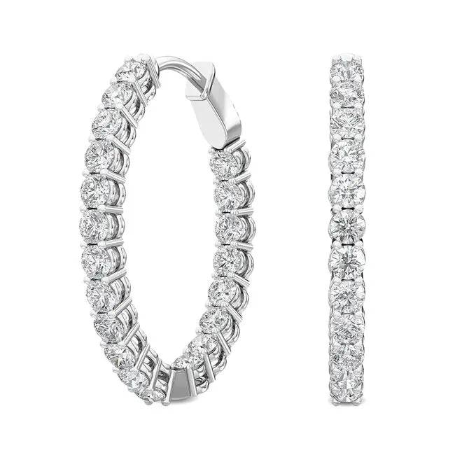 Hoops Earrings Lab Grown Diamond 3.80 ctw - PUREFINEJEWELRY