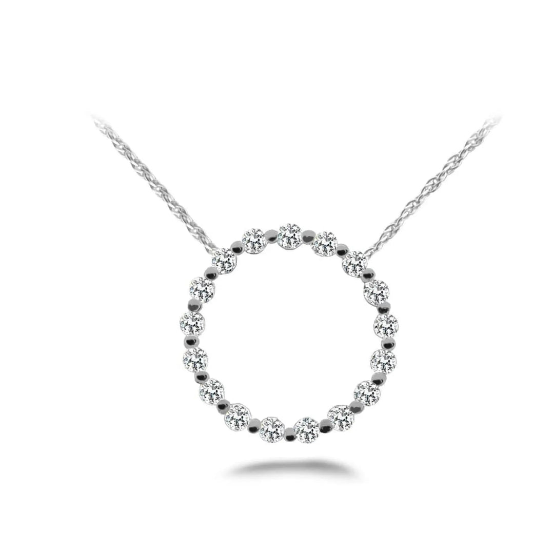 Lab Diamond Circle Pendant 0.75 ctw - PUREFINEJEWELRY