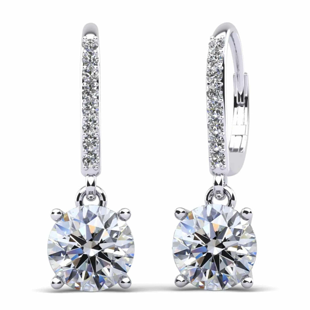 Lab Diamond Drop Earrings 0.56 ctw - PUREFINEJEWELRY