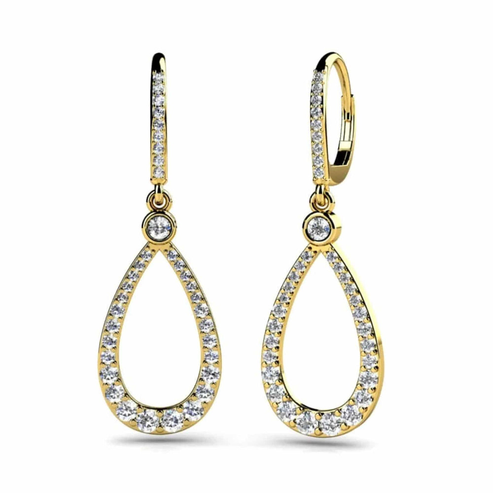 Lab Diamond Lined Teardrop Earring 1.51 ctw - PUREFINEJEWELRY