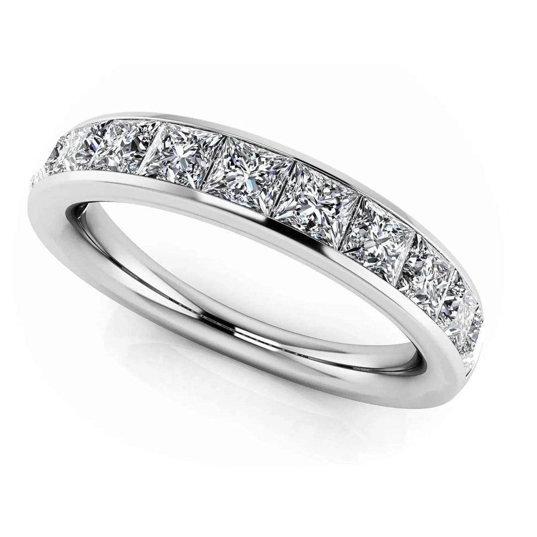 Lab Diamond Princess Cut Semi Eternity Ring 1.00 ctw - PUREFINEJEWELRY