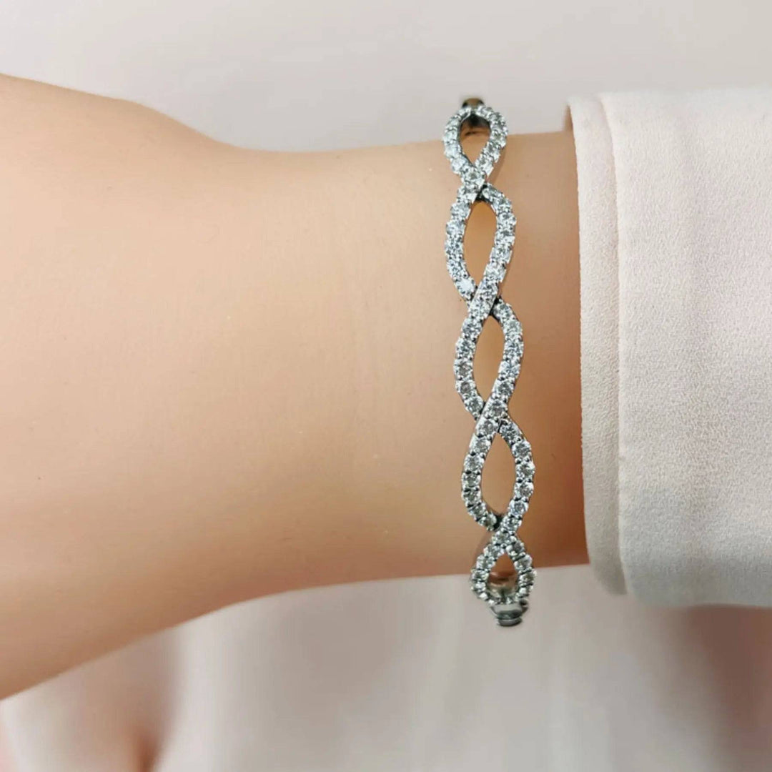 Lab Diamond Woven Rope Bangle 2.11 ctw - PUREFINEJEWELRY