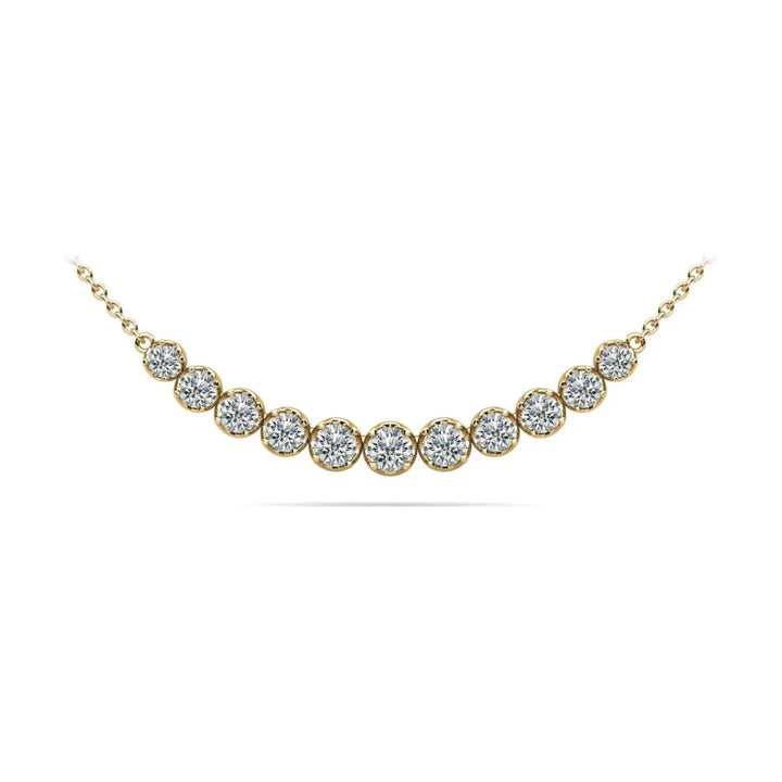 Lab Diamonds Necklace Graduated With Chain 1.00 ctw - PUREFINEJEWELRY