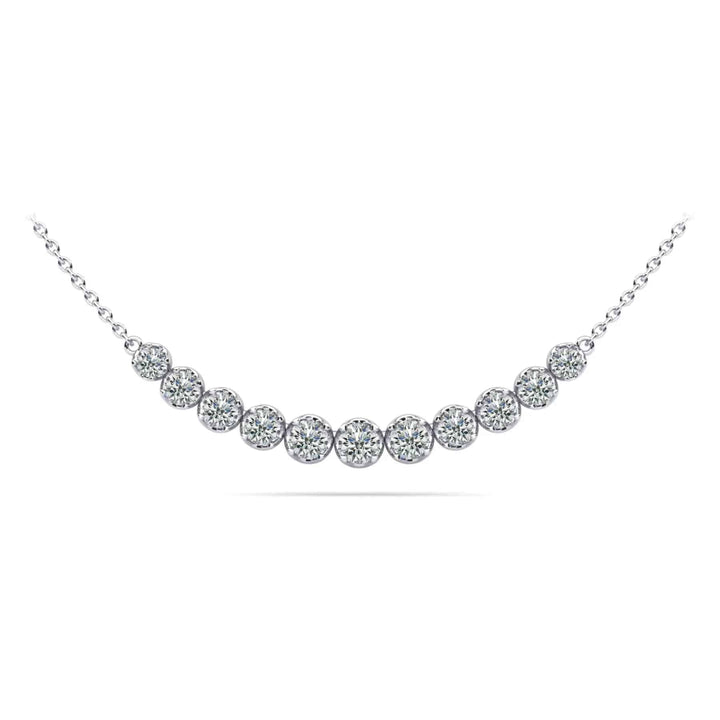 Lab Diamonds Necklace Graduated With Chain 1.00 ctw - PUREFINEJEWELRY