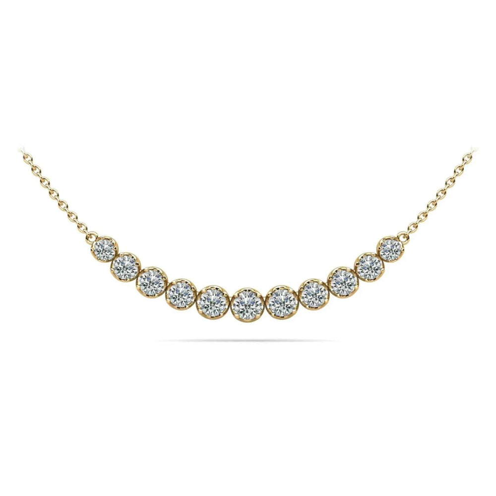 Lab Diamonds Necklace Graduated With Chain 1.00 ctw - PUREFINEJEWELRY