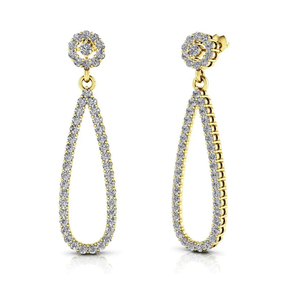 Long Teardrop Lab Diamond Earrings 1.00 ctw - PUREFINEJEWELRY