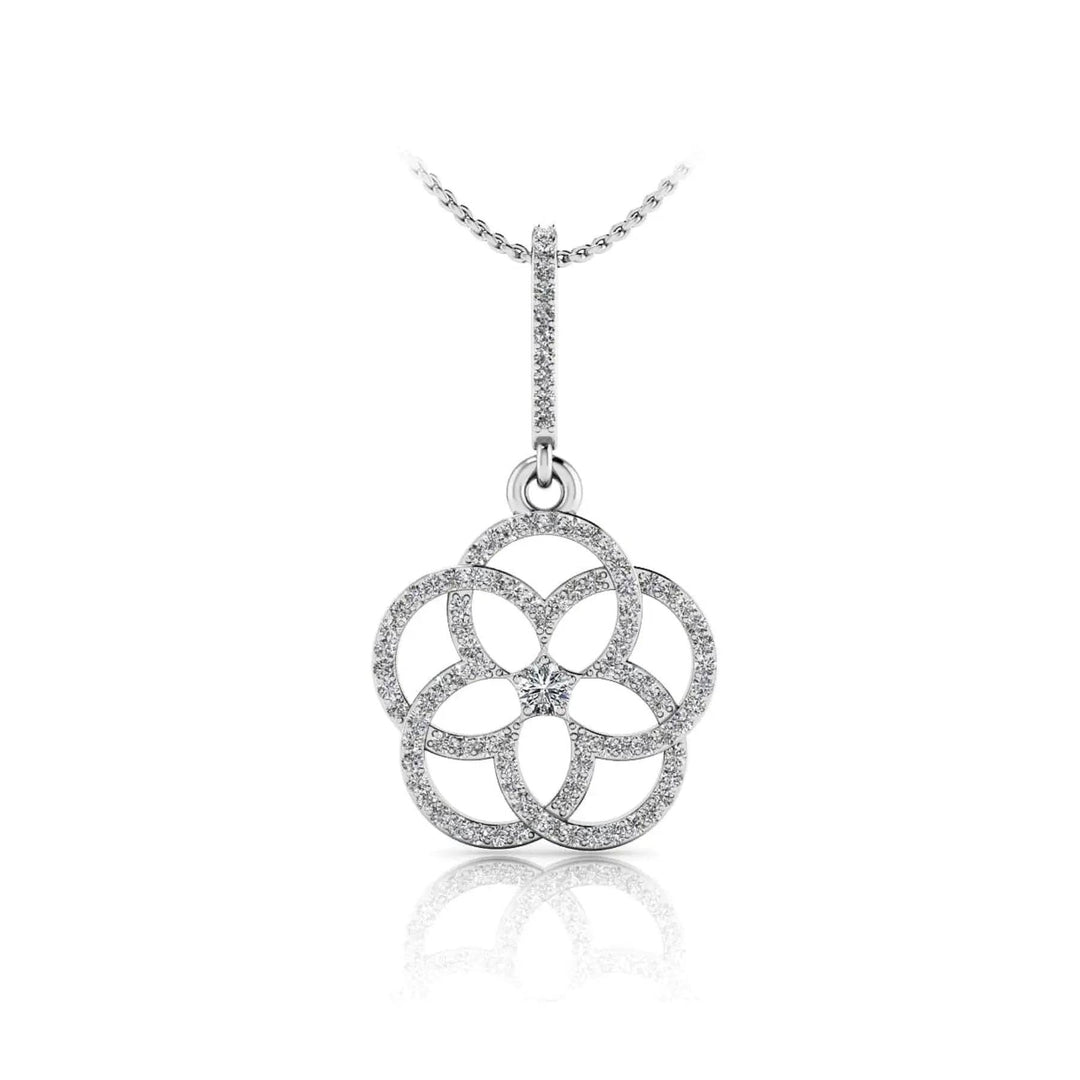 Love Blossom Lab Diamond Pendant 0.55 ctw - PUREFINEJEWELRY