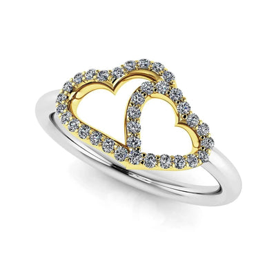 Loving Hearts Lab Diamond Ring 0.17 ctw - PUREFINEJEWELRY