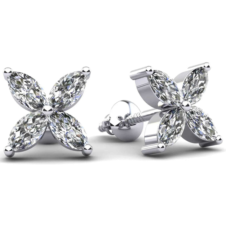 Marquise Shape Lab Diamond Stud Earrings 1.12 ctw - PUREFINEJEWELRY