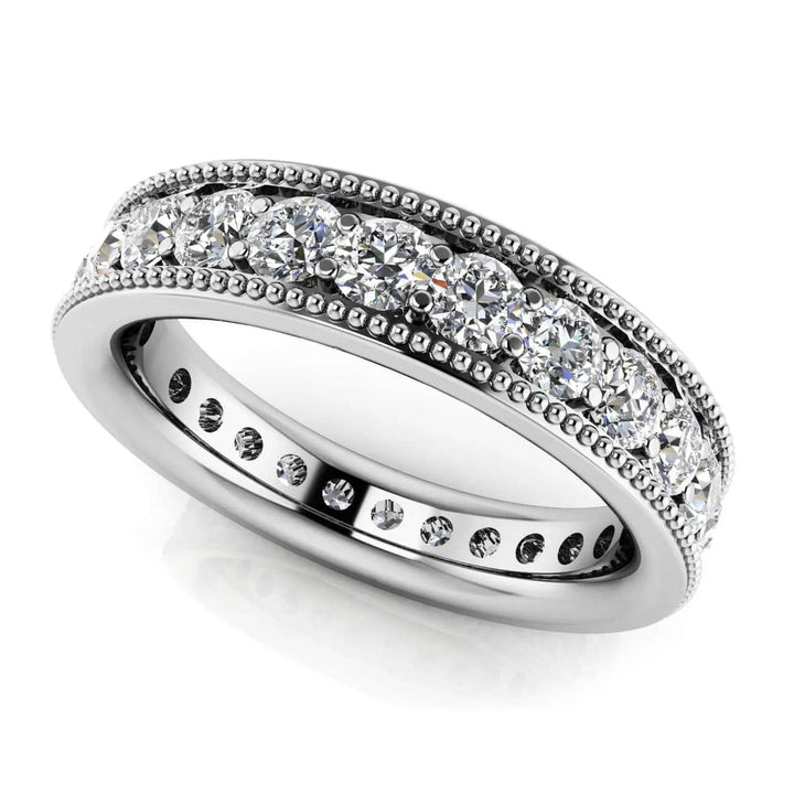 Milgrain Edge Lab Diamond Eternity Ring 1.02 ctw - PUREFINEJEWELRY