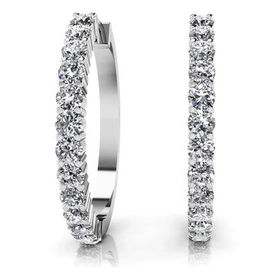 Must Have Lab Diamond Hoop Earrings 0.80 ctw - PUREFINEJEWELRY