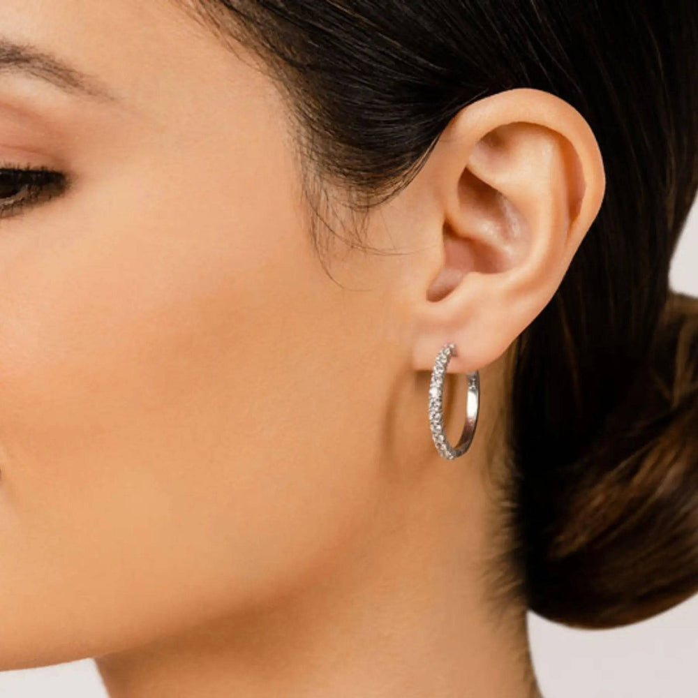 Must Have Lab Diamond Hoop Earrings 0.80 ctw - PUREFINEJEWELRY