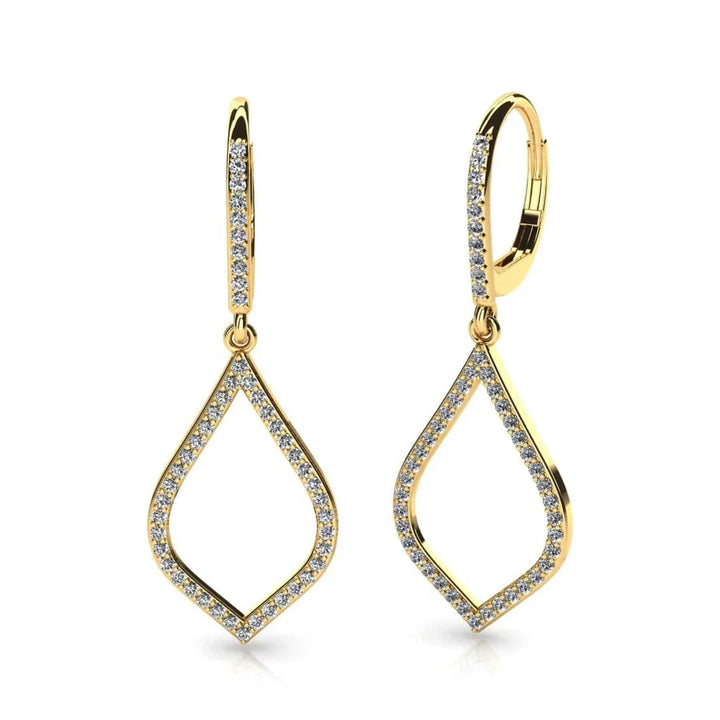 Open Leaf Lab Diamond Drop Earrings 0.70 ctw - PUREFINEJEWELRY