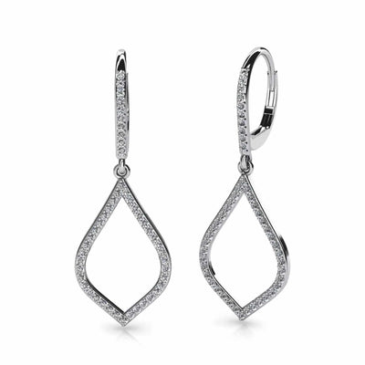 Open Leaf Lab Diamond Drop Earrings 0.70 ctw - PUREFINEJEWELRY