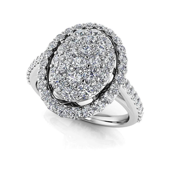 Oval Illusion Lab Diamond Accented Ring 1.14 ctw - PUREFINEJEWELRY