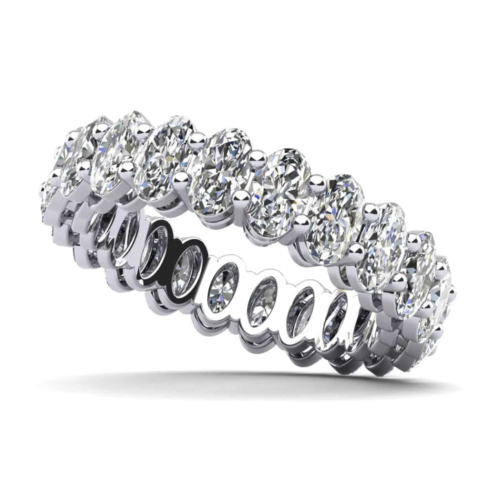 Oval Lab Diamond Eternity Ring 4.40 ctw - PUREFINEJEWELRY