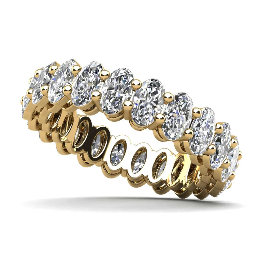 Oval Lab Diamond Eternity Ring 4.40 ctw - PUREFINEJEWELRY