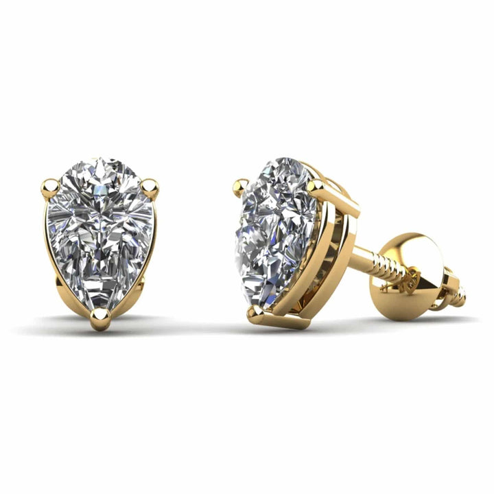 Pear Shaped Lab Diamond Stud Earrings 1.00 ctw - PUREFINEJEWELRY