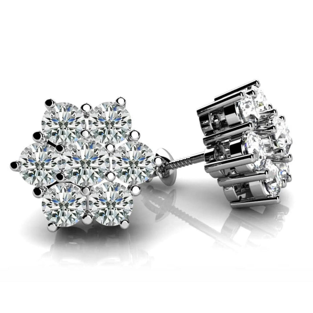 Petals Lab Grown Diamond Stud Earrings 1.12 ctw - PUREFINEJEWELRY