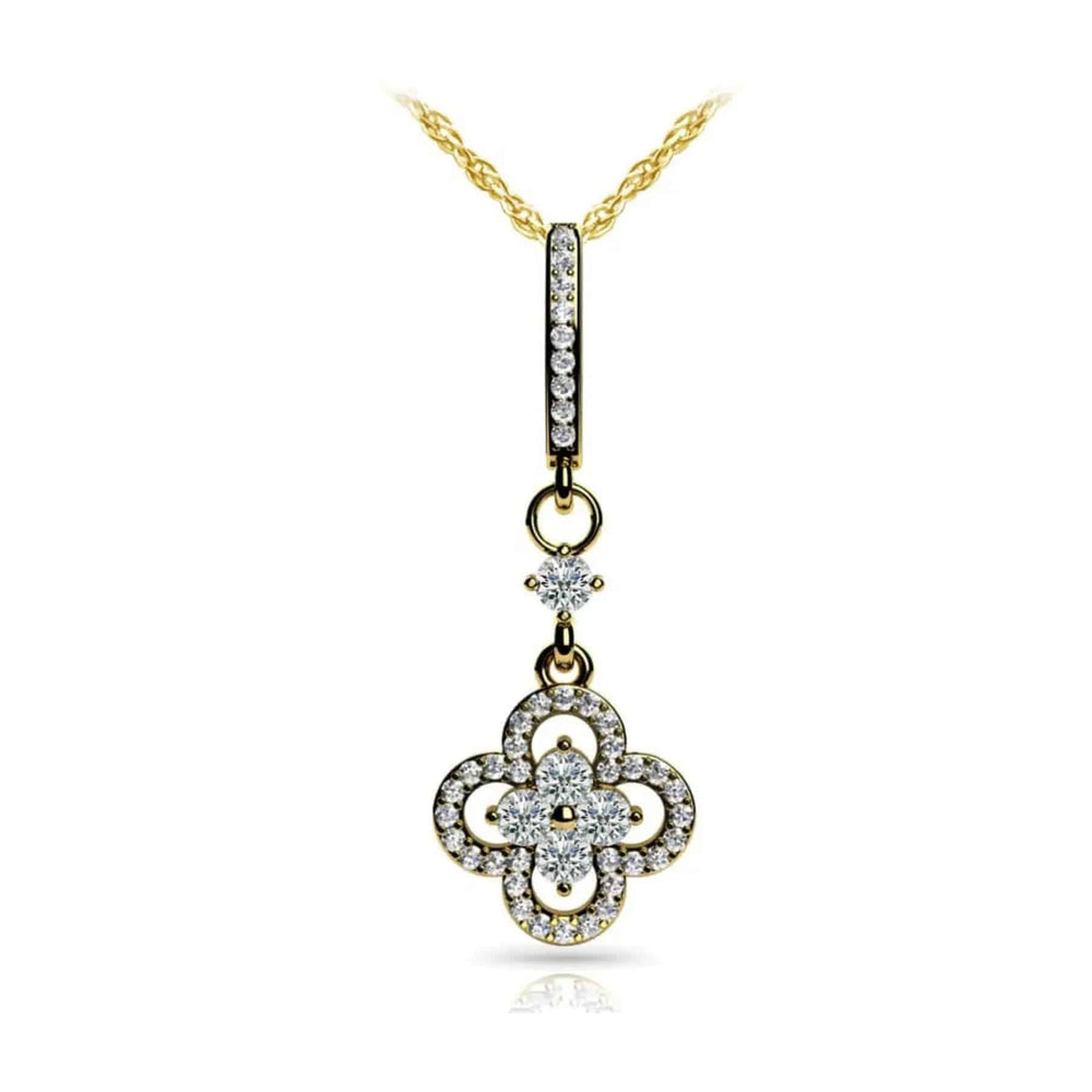 Precious Petals Lab Diamond Pendant - PUREFINEJEWELRY