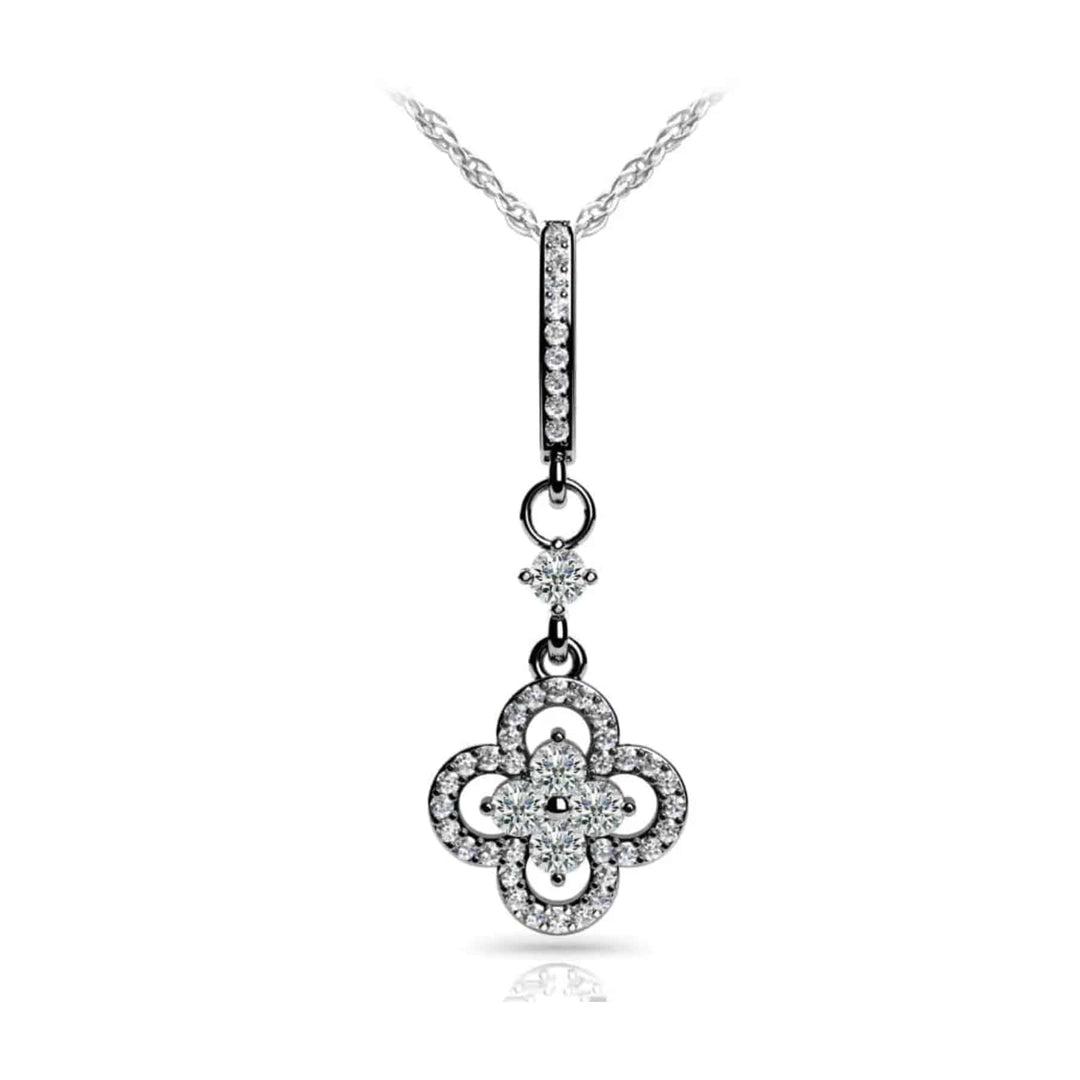 Precious Petals Lab Diamond Pendant - PUREFINEJEWELRY