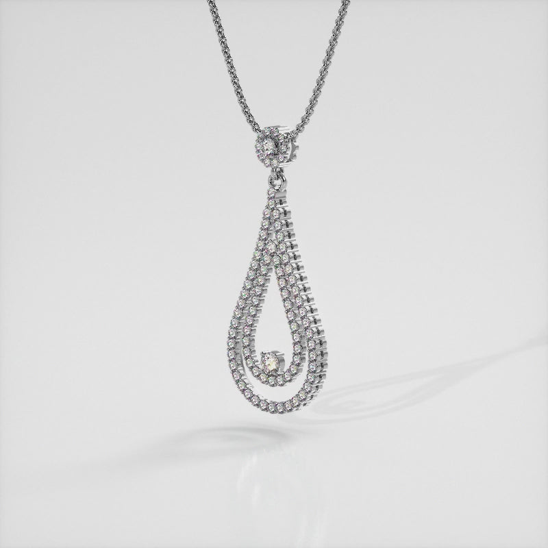 Double Teardrop Lab Diamond Pendant 2.03 ctw