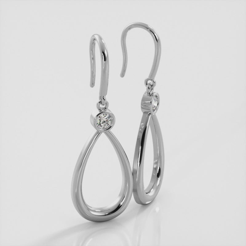 Solitaire Teardrop Lab Grown Diamond Earring 0.50 ctw