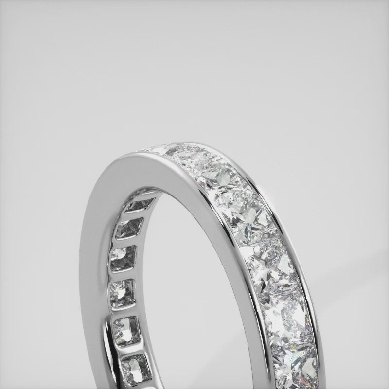 Channel Set Princess Diamond Eternity Ring 1.90 ctw