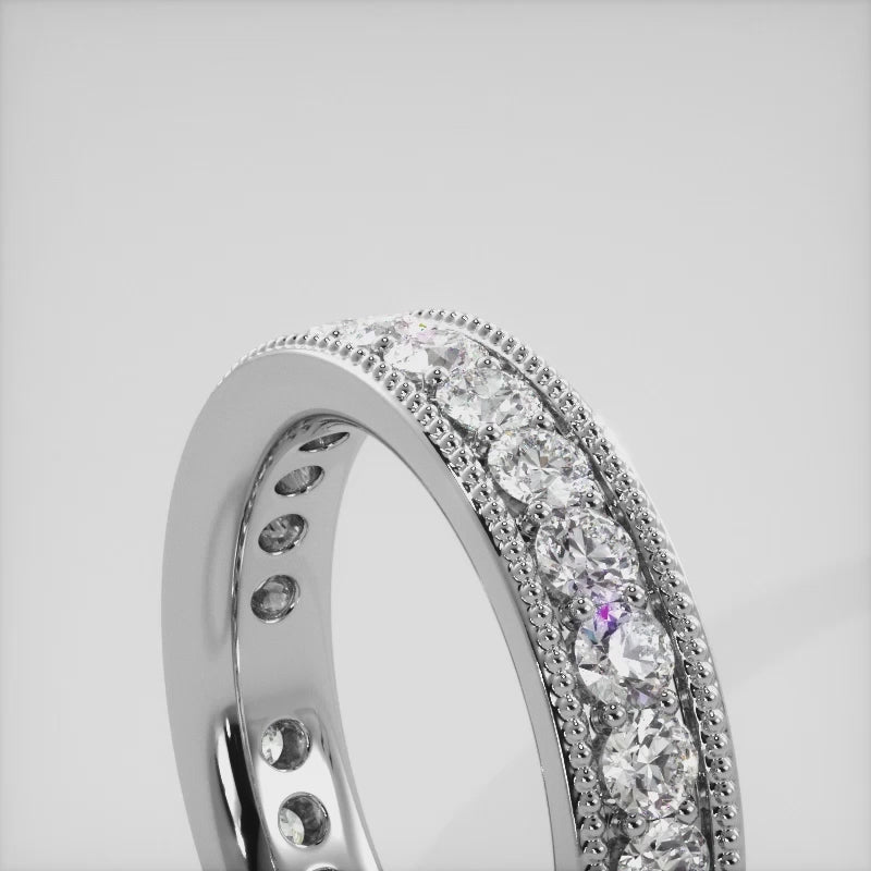 Milgrain Edge Lab Diamond Eternity Ring 1.02 ctw