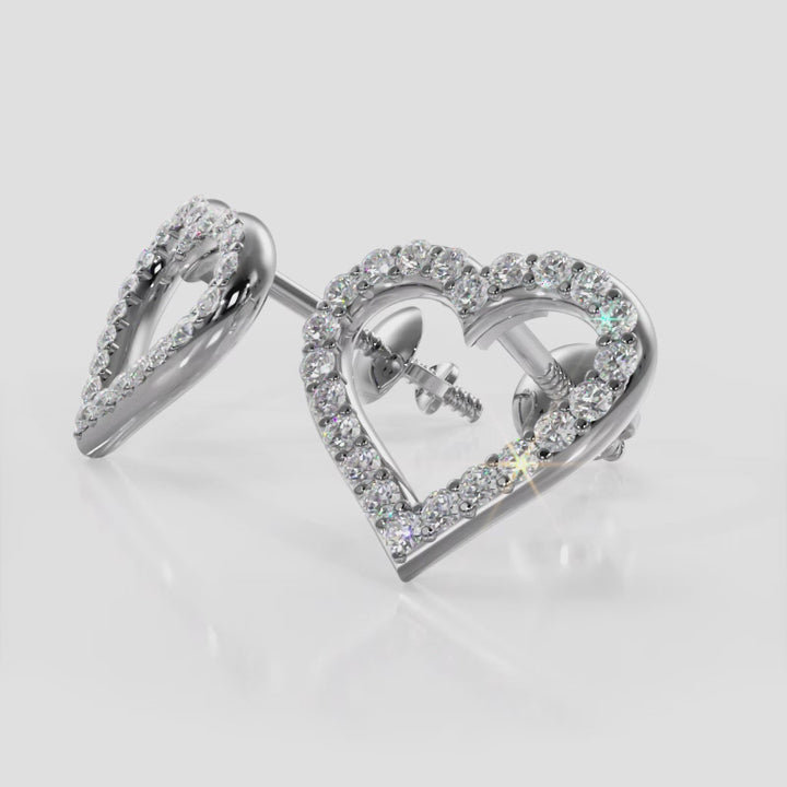 Sweetheart Lab Grown Diamond Stud Earrings 0.22 ctw