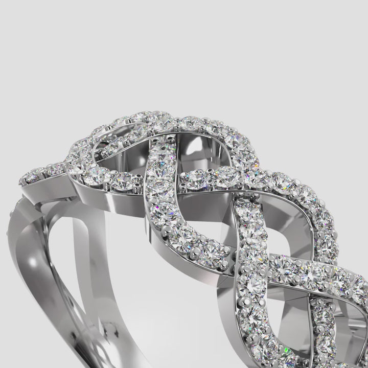 Braided Lab Diamond Anniversary Ring 0.58 ctw