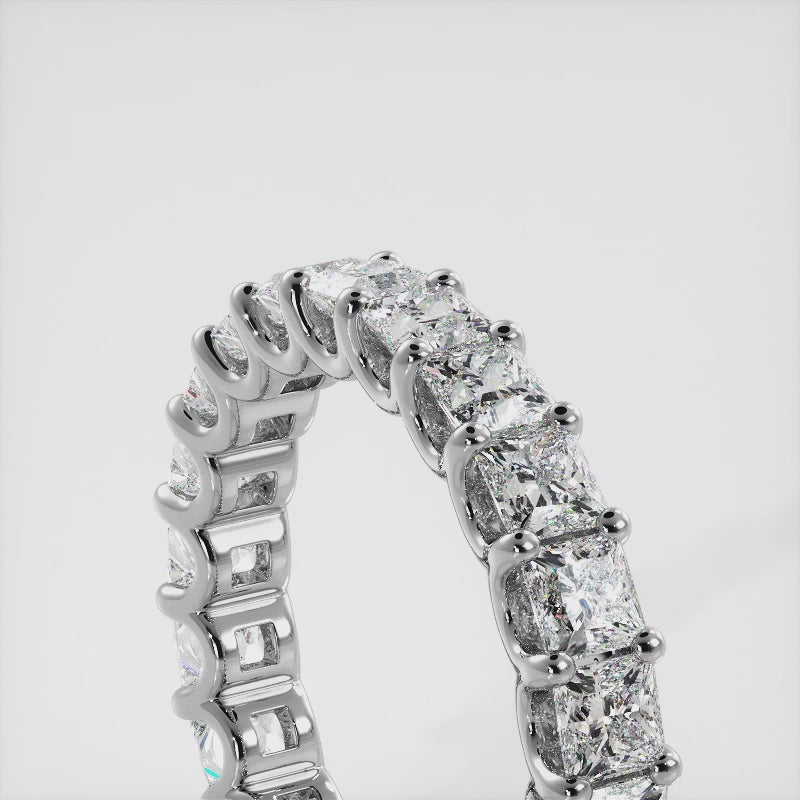 Princess Cut U Shape Eternity Ring 2.38 ctw