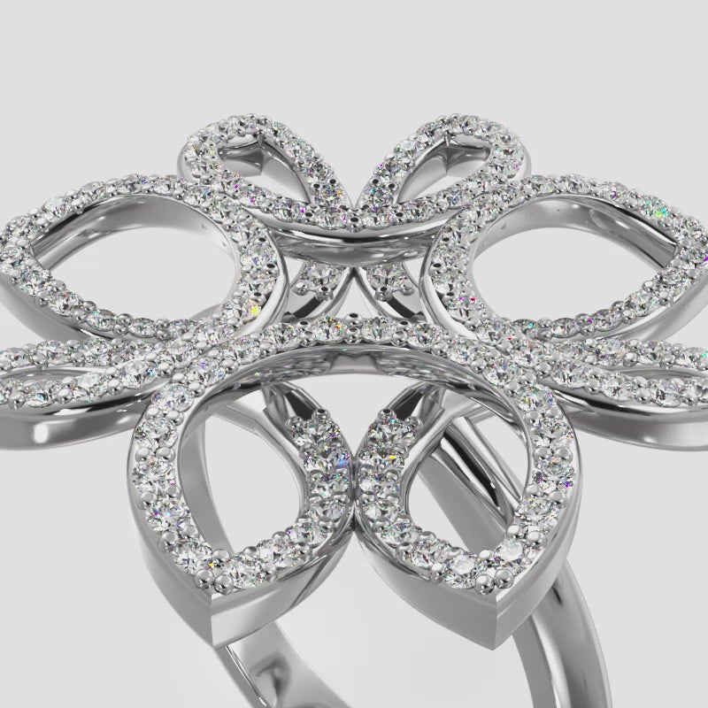 Bold Lab Diamond Flower Ring In 0.68 ctw