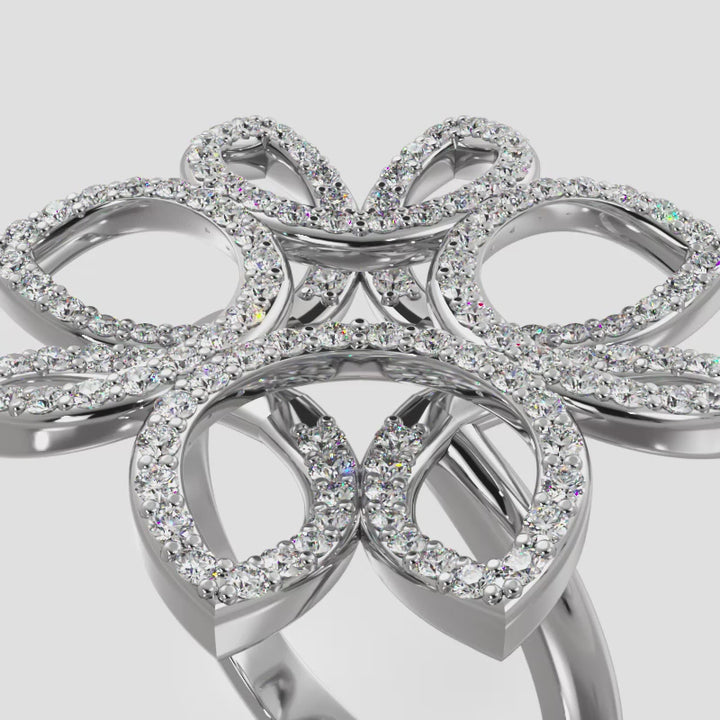 Bold Lab Diamond Flower Ring In 0.68 ctw