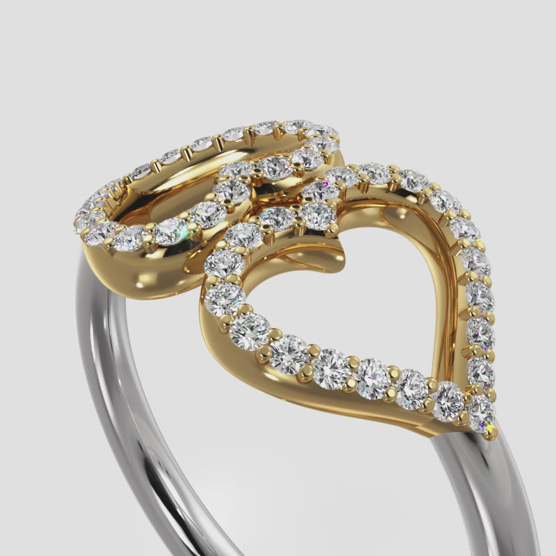 Twin Hearts Lab Diamond Ring 0.22 ctw