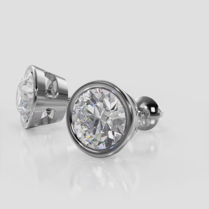 Bezel Set Lab Diamond Stud Earrings 0.32 ctw