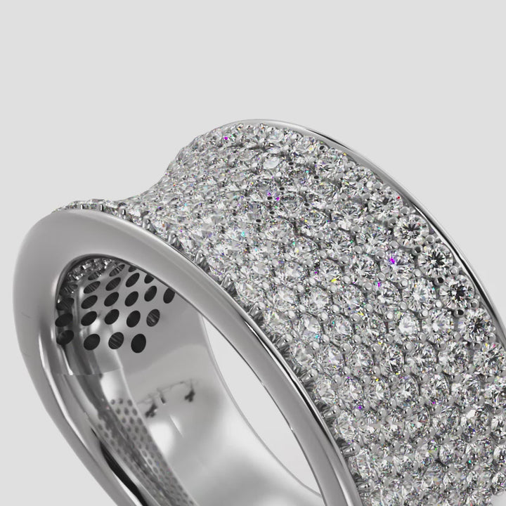 Concave 7 Row Lab Diamond Anniversary Ring 1.42 ctw