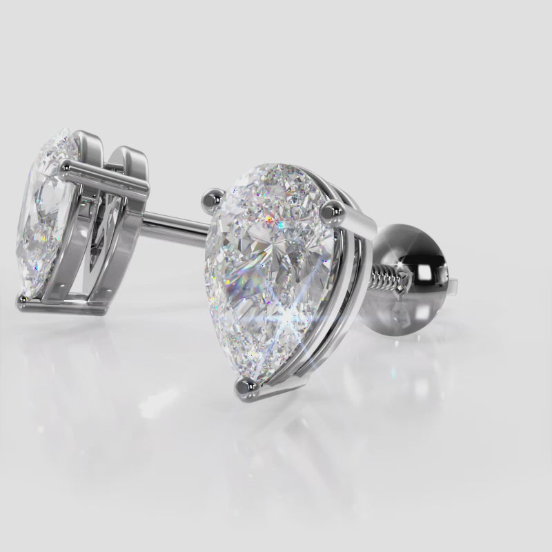 Pear Shaped Lab Diamond Stud Earrings 1.00 ctw