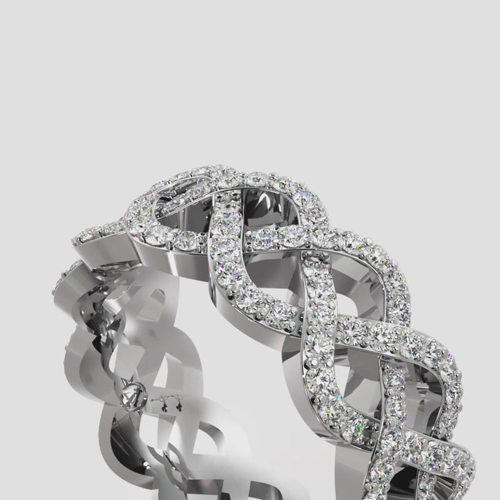 Sophisticated Woven Lab Diamond Eternity Band 1.34 ctw