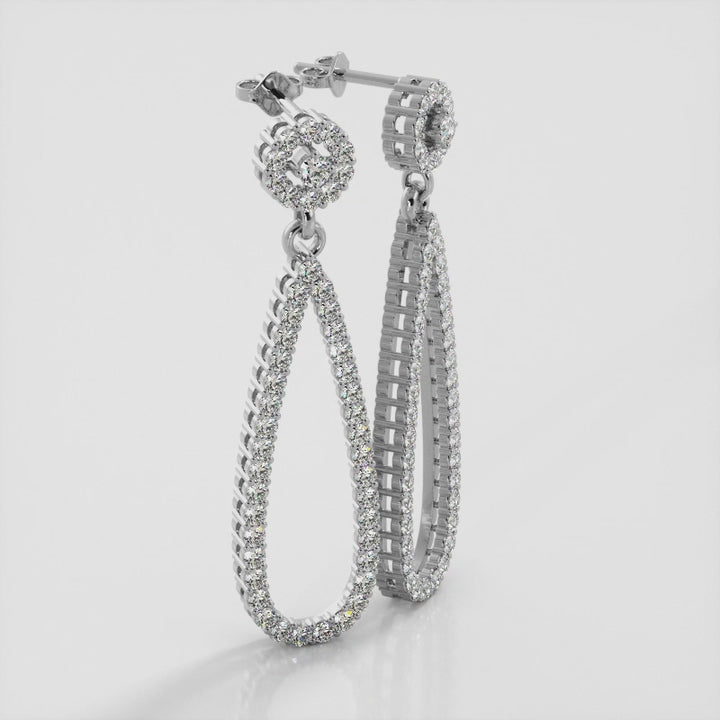 Long Teardrop Lab Diamond Earrings 1.00 ctw