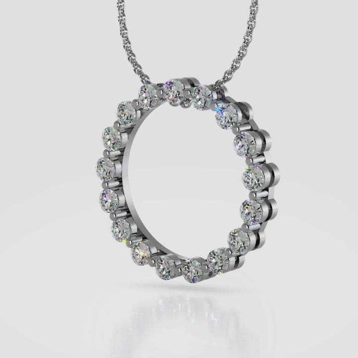 Lab Diamond Circle Pendant 0.75 ctw