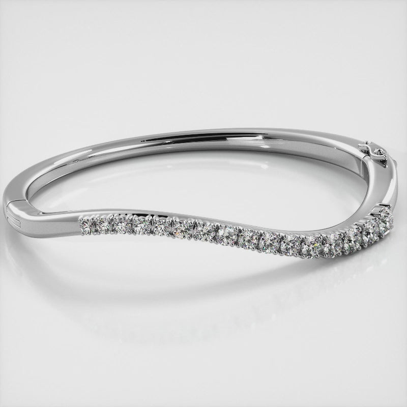 Curved Lab Diamond Journey Bangle 1.97 ctw