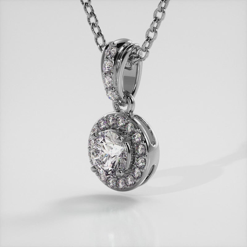 Heavenly Halo Drop Pendant 0.64 ctw