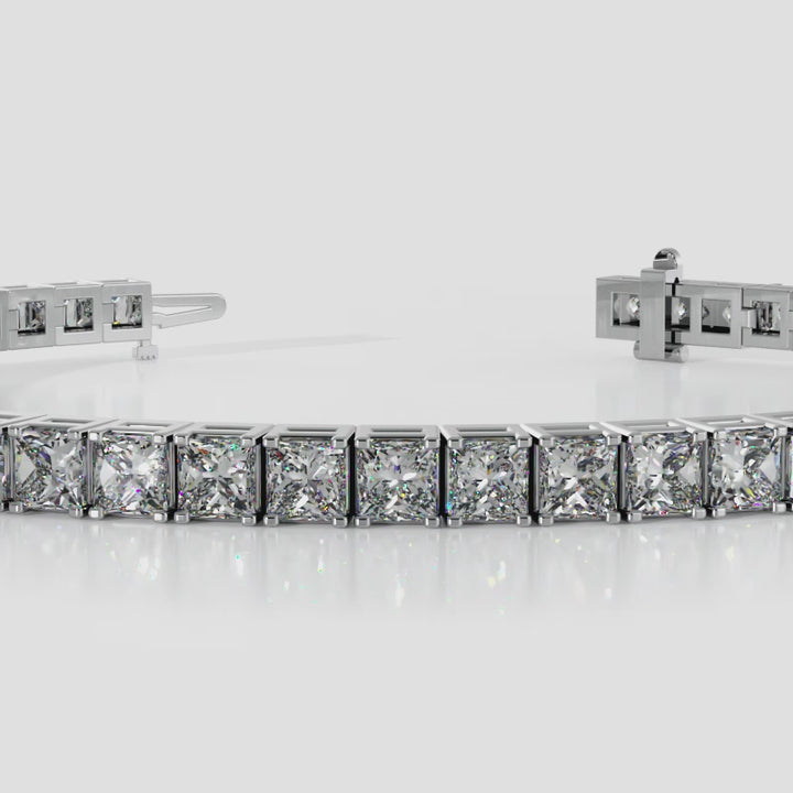 Princess Cut Lab Tennis Bracelet 4.05 ctw